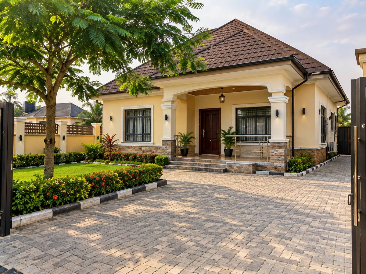 A three-bedroom bungalow with a fenced compound in Port Harcourt