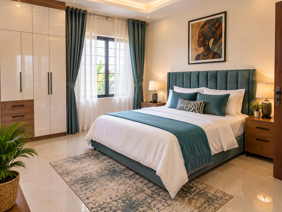 Main bedroom of a two-bedroom apartment in Ajah, Lagos